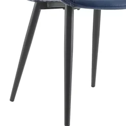 New Kirklands Home Faux Leather Stitched Chairs, Set of 2 Blue