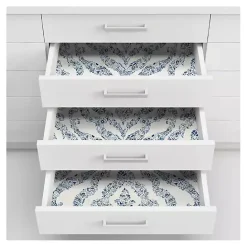 Discount Kirklands Home Floral Damask Pattern Peel & Stick Wallpaper Blue