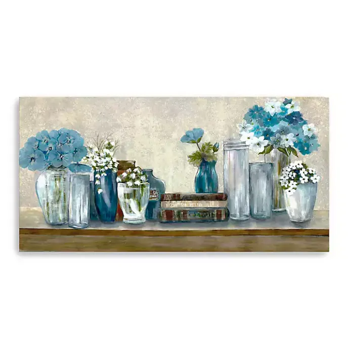 Discount Kirklands Home Blue Floral Desk Giclee Canvas Print, 60x30 in.