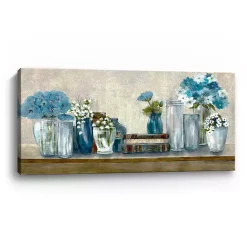 Discount Kirklands Home Blue Floral Desk Giclee Canvas Print, 60x30 in.