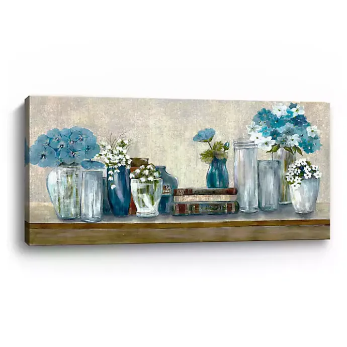 Discount Kirklands Home Blue Floral Desk Giclee Canvas Print, 60x30 in.