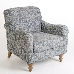 New Kirklands Home Blue Floral English Armchair