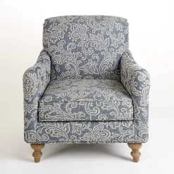 New Kirklands Home Blue Floral English Armchair