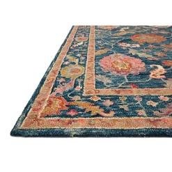 Sale Kirklands Home Blue Floral Fernanda Wool Area Rug, 5x7