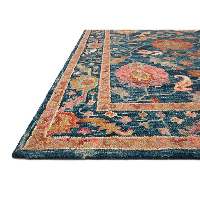 Sale Kirklands Home Blue Floral Fernanda Wool Area Rug, 5x7