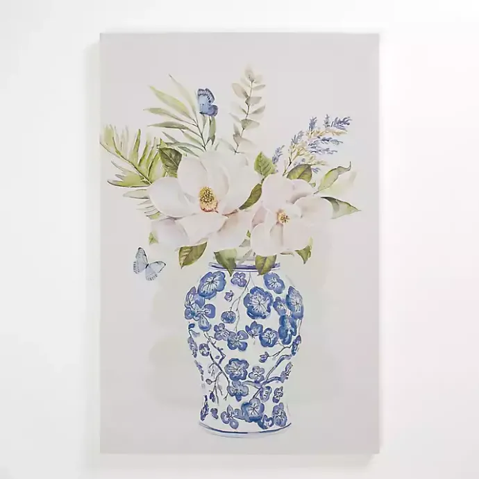 Best Kirklands Home Blue Floral in China Vase II Canvas Art Print