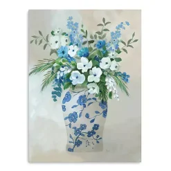 Online Kirklands Home Blue Floral Jar Canvas Art Print Multi