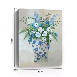 Online Kirklands Home Blue Floral Jar Canvas Art Print Multi
