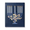 Discount Kirklands Home Blue Floral Menorah Canvas Art Print