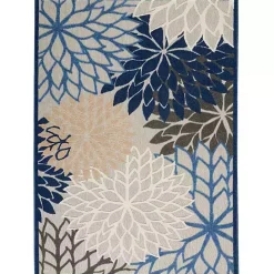 Best Kirklands Home Blue Floral Outdoor Area Rug, 5x7