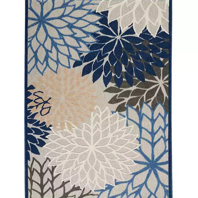 Best Kirklands Home Blue Floral Outdoor Area Rug, 5x7