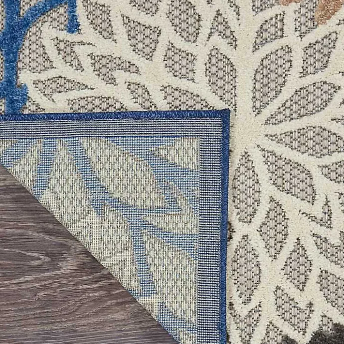 Best Kirklands Home Blue Floral Outdoor Area Rug, 5x7