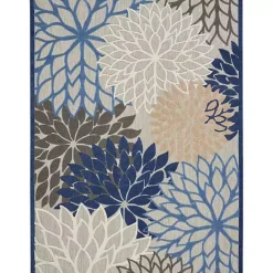 Best Kirklands Home Blue Floral Outdoor Area Rug, 7x10