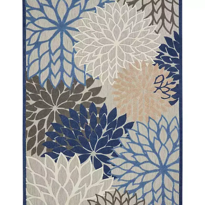 Best Kirklands Home Blue Floral Outdoor Area Rug, 7x10