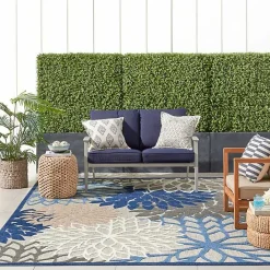 Best Kirklands Home Blue Floral Outdoor Area Rug, 7x10