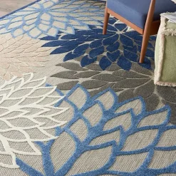 Best Kirklands Home Blue Floral Outdoor Area Rug, 7x10