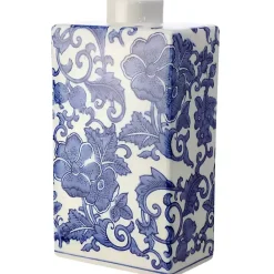 Kirklands Home Blue Floral Rectangle Vase