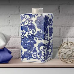 Kirklands Home Blue Floral Rectangle Vase