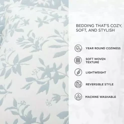 Sale Kirklands Home Blue Floral Reversible 3-pc. King Quilt Set