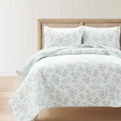Best Kirklands Home Blue Floral Reversible 3-pc. Full/Queen Quilt Set