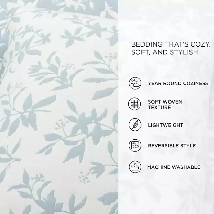 Best Kirklands Home Blue Floral Reversible 3-pc. Full/Queen Quilt Set