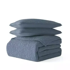 Hot Kirklands Home Floral Stitch 3-pc. King Quilt Set Blue