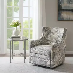 Clearance Kirklands Home Floral Swivel Mica Glider Accent Chair Blue