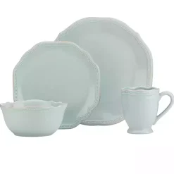 Outlet Kirklands Home French Scalloped Bead 4-pc. Dinnerware Set Blue