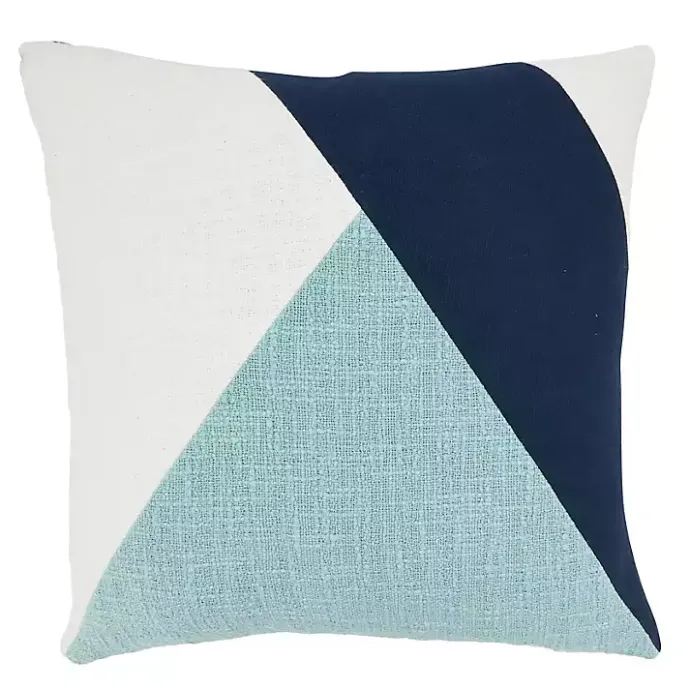 Outlet Kirklands Home Blue Geometric Colorblock Throw Pillow