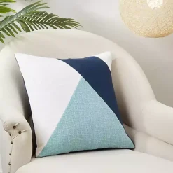 Outlet Kirklands Home Blue Geometric Colorblock Throw Pillow