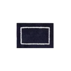 Online Kirklands Home Blue Geometric Pattern Reversible Bath Mat, 34 in.