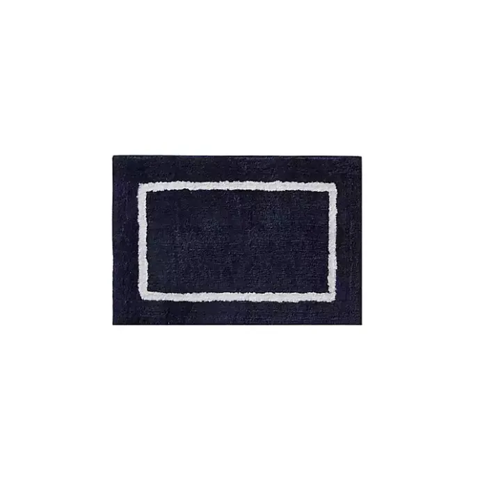 Online Kirklands Home Blue Geometric Pattern Reversible Bath Mat, 34 in.