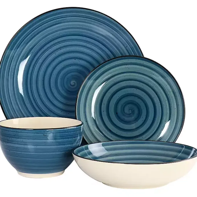 Discount Kirklands Home Gia Stoneware 24-pc. Dinnerware Set Blue