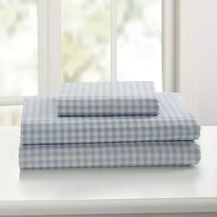 Best Kirklands Home Gingham King 3-pc. Sheet Set Blue
