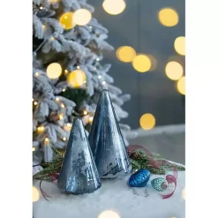 Best Kirklands Home Glass Cone Shaped Christmas Tree, 11.5 in. Blue