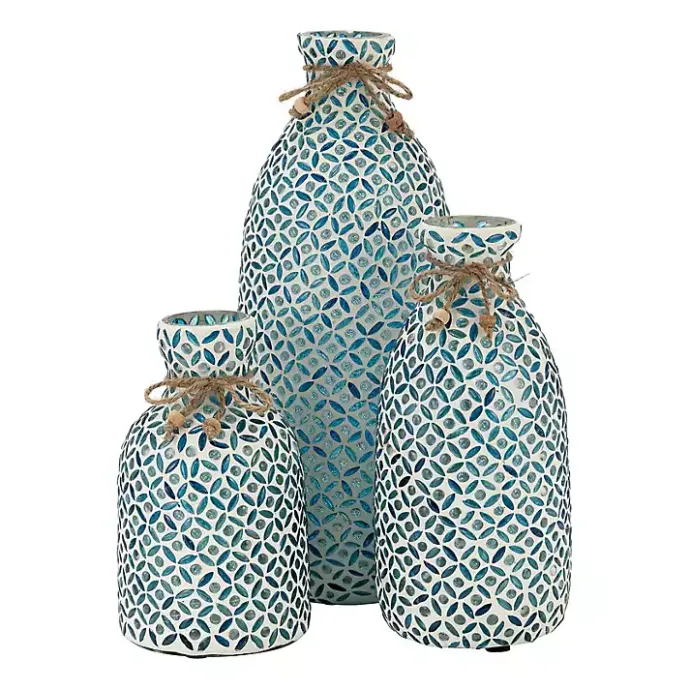 Sale Kirklands Home Blue Glass Mosaic Vase