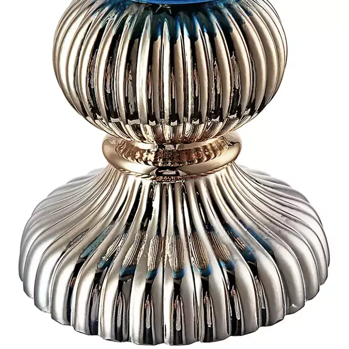 Best Kirklands Home Glass Vase with Silver Pedestal Base, 16 in. Blue