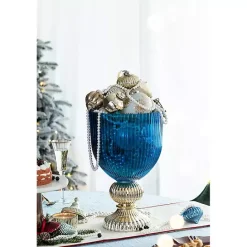 Best Kirklands Home Glass Vase with Silver Pedestal Base, 16 in. Blue