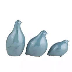 Best Kirklands Home Glazed Ceramic Bird Figurines, Set of 3 Blue