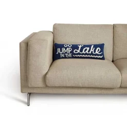 Sale Kirklands Home Blue Go Jump in the Lake Hooked Lumbar Pillow