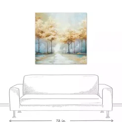 Sale Kirklands Home Blue Golden Landscape Canvas Art Print, 40x40 in.