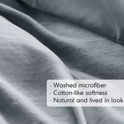 Clearance Kirklands Home Gray Pleated Grid 3-pc. Queen Comforter Set Blue