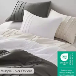 Kirklands Home Gray Pleated Grid 3-pc. King Comforter Set Blue