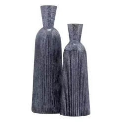 Online Kirklands Home Grooved Glass Vase, 16in Blue