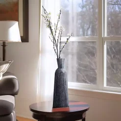 Online Kirklands Home Grooved Glass Vase, 16in Blue