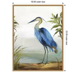 Kirklands Home Heron Framed Canvas Art Print Blue