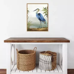 Kirklands Home Heron Framed Canvas Art Print Blue