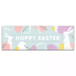 New Kirklands Home Hoppy Easter Canvas Wall Plaque Blue