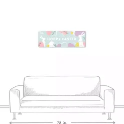 New Kirklands Home Hoppy Easter Canvas Wall Plaque Blue