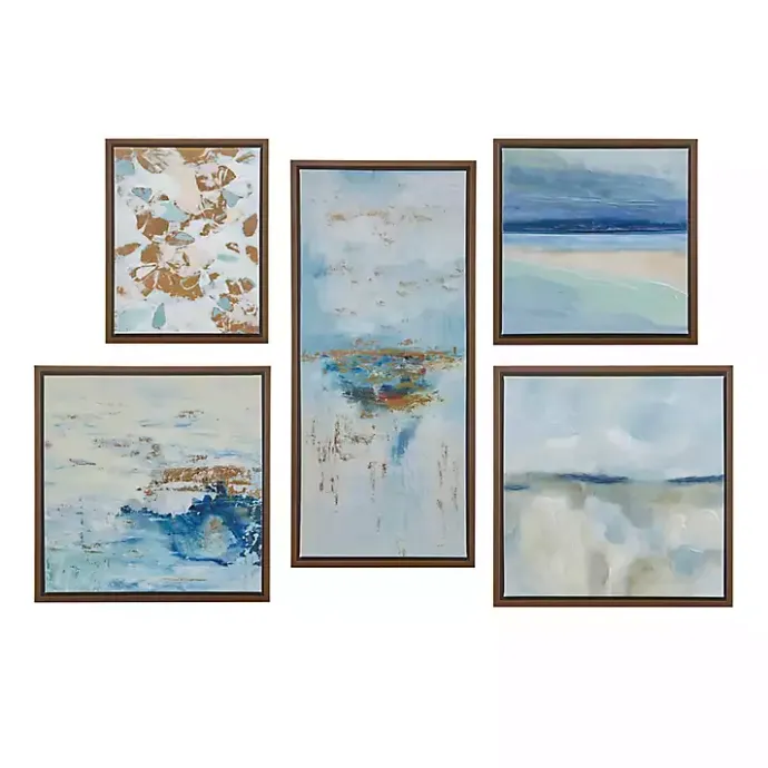 Hot Kirklands Home Blue Horizon Framed Canvas Art Prints, Set of 5